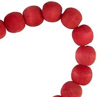 10.25" Red Wooden Beads with Rose Valentine's Day Heart Wall Decoration