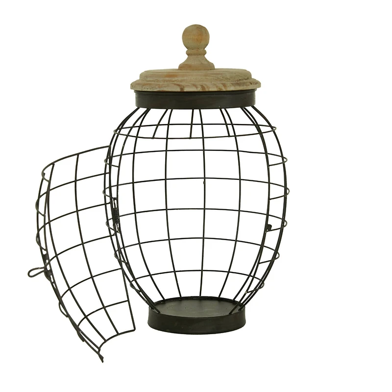 Black Farmhouse Metal Wire Jars, 2ct.