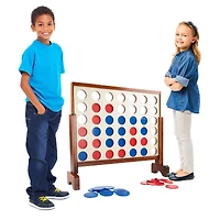 Toy Time 4-In-A-Row Giant Classic Wooden Game Set