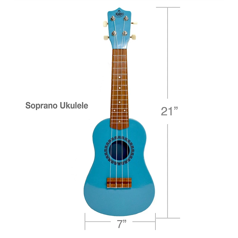 Salus KaKo'o 21" Pacific Blue Professional Wooden Ukulele Set