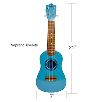 Salus KaKo'o 21" Pacific Blue Professional Wooden Ukulele Set