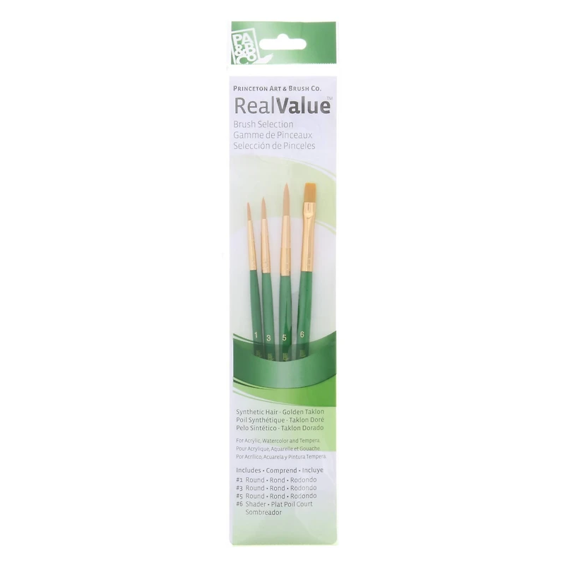 Princeton™ RealValue™ Golden Taklon 4 Piece Brush Set