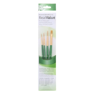 Princeton™ RealValue™ Golden Taklon 4 Piece Brush Set