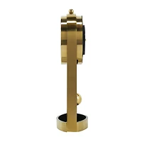 13" Gold Aluminum Tall Clock with Swinging Ball Pendulum
