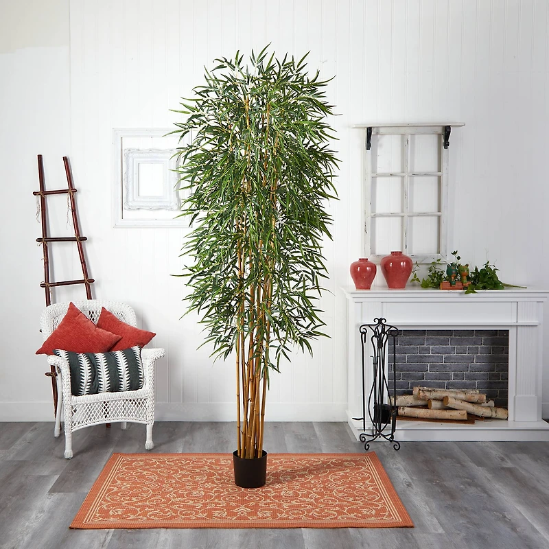 8ft. Potted Fancy Style Bamboo Silk Tree