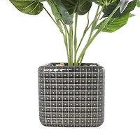 20" Green Foliage Artificial Plant with Black Ceramic Pot