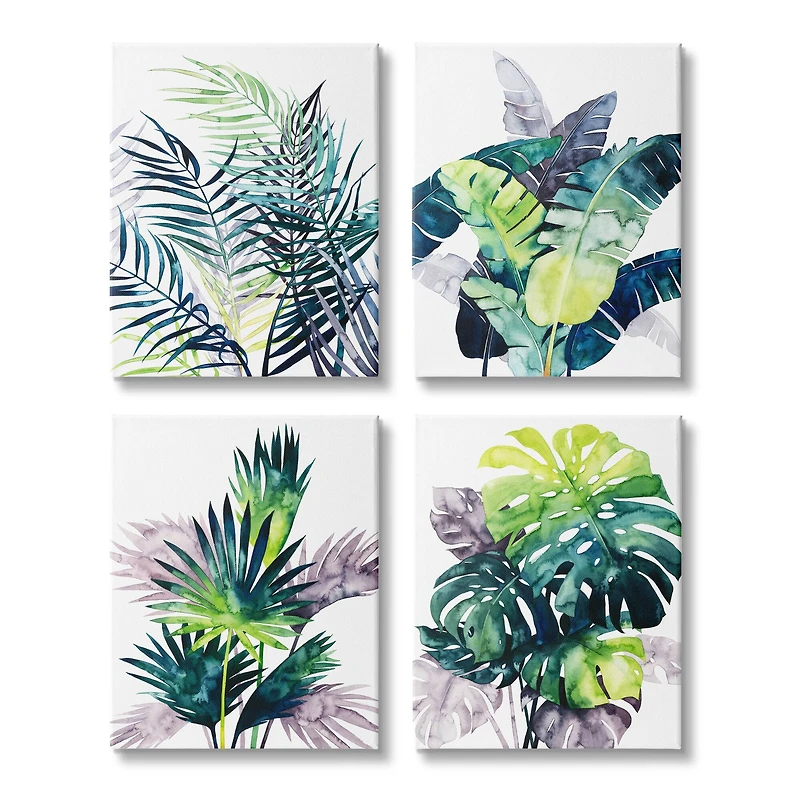 Stupell Industries Tropical Palms Canvas Wall Art Set
