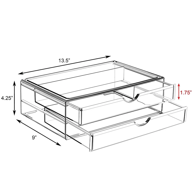 Sorbus 2-Drawer Extra Large Acrylic Cosmetic Organizer