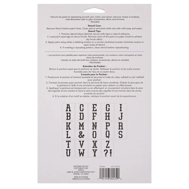 4" Western Alphabet Serif Stencils by Craft Smart®