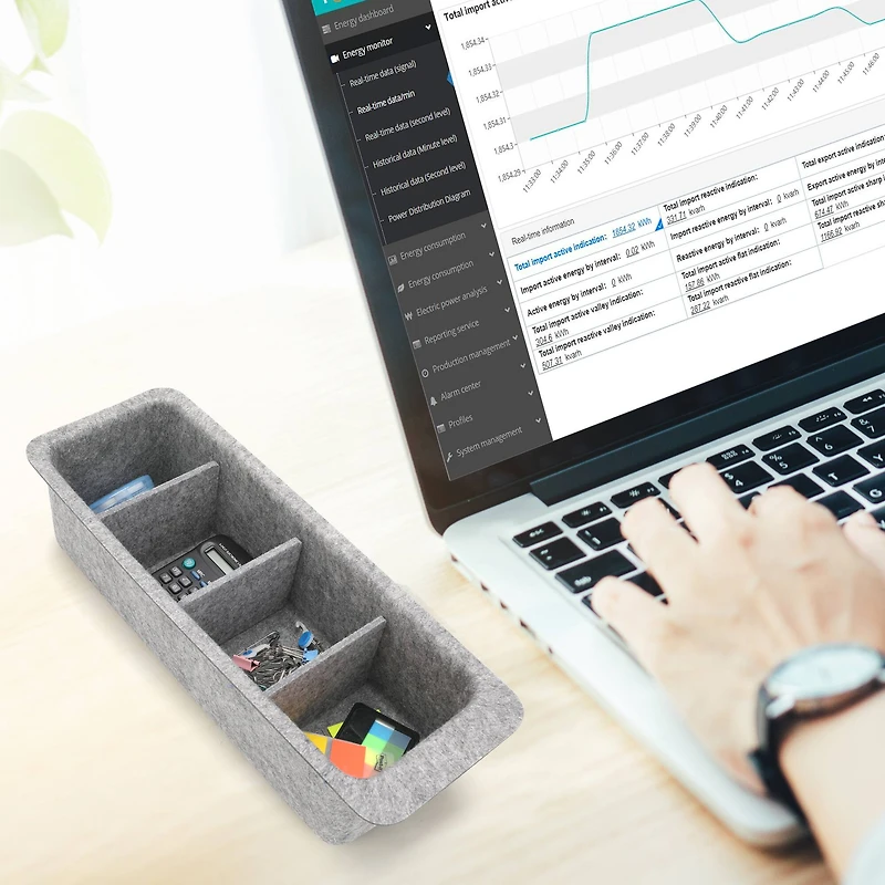 Welaxy Felt Adjustable 4 Slot Drawer Organizer Bin