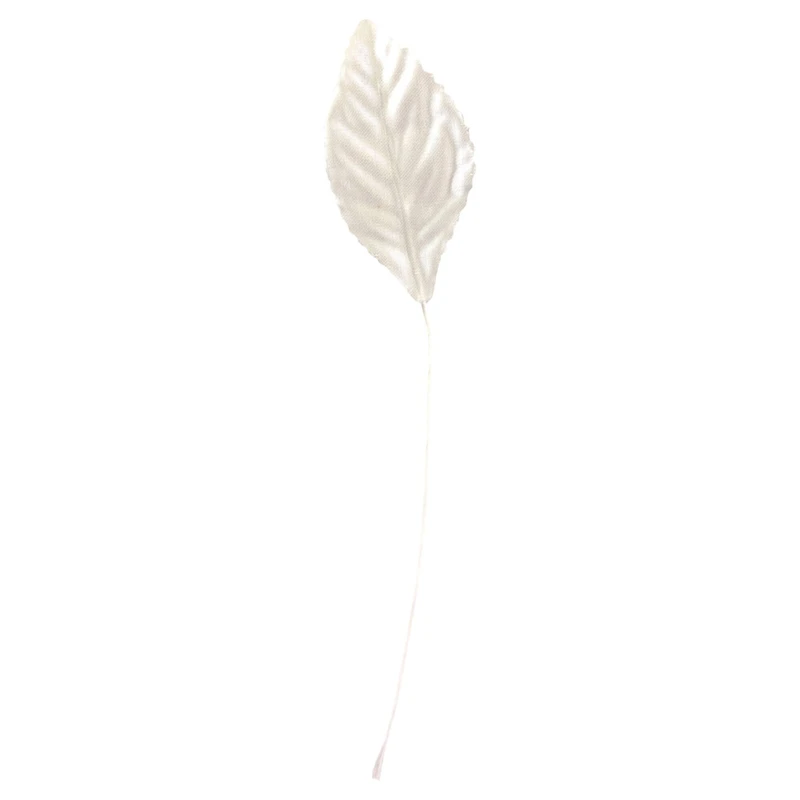 JAM Paper 2.25" White Corsage Leaf Stems, 100ct.