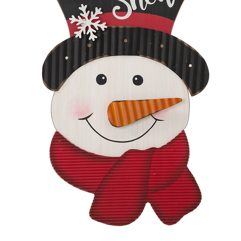 Glitzhome® 19" Lighted Snowman Wall Décor