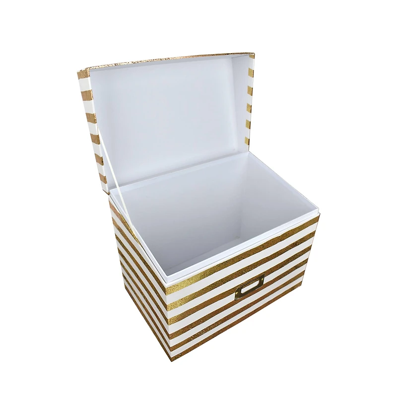 13" White & Gold Decorative File Box by Ashland®