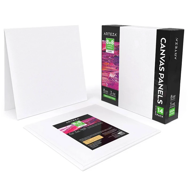 Arteza® 8" x 8" White Canvas Panels, 14ct.