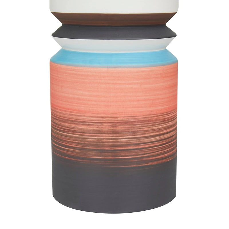 Set of 2 Multi Stoneware Modern Vase, 14" x 5" x 5"