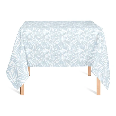 58" Blue Palm Leaf Pattern Tablecloth