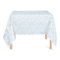 58" Blue Palm Leaf Pattern Tablecloth