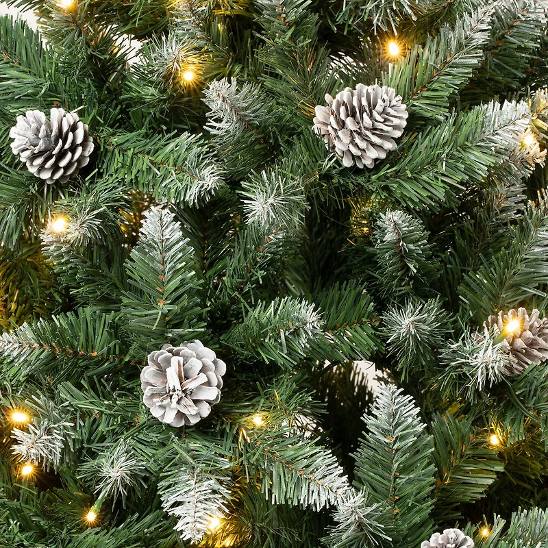 6ft. Pre-Lit Snowy Oakley Hills Fir Artificial Christmas Tree, Warm White LED Lights