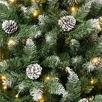 6ft. Pre-Lit Snowy Oakley Hills Fir Artificial Christmas Tree, Warm White LED Lights