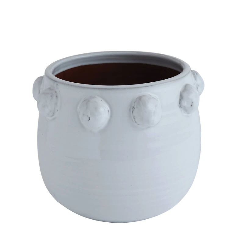 Hello Honey® 9" White Bubble Design Top Terracotta Planter