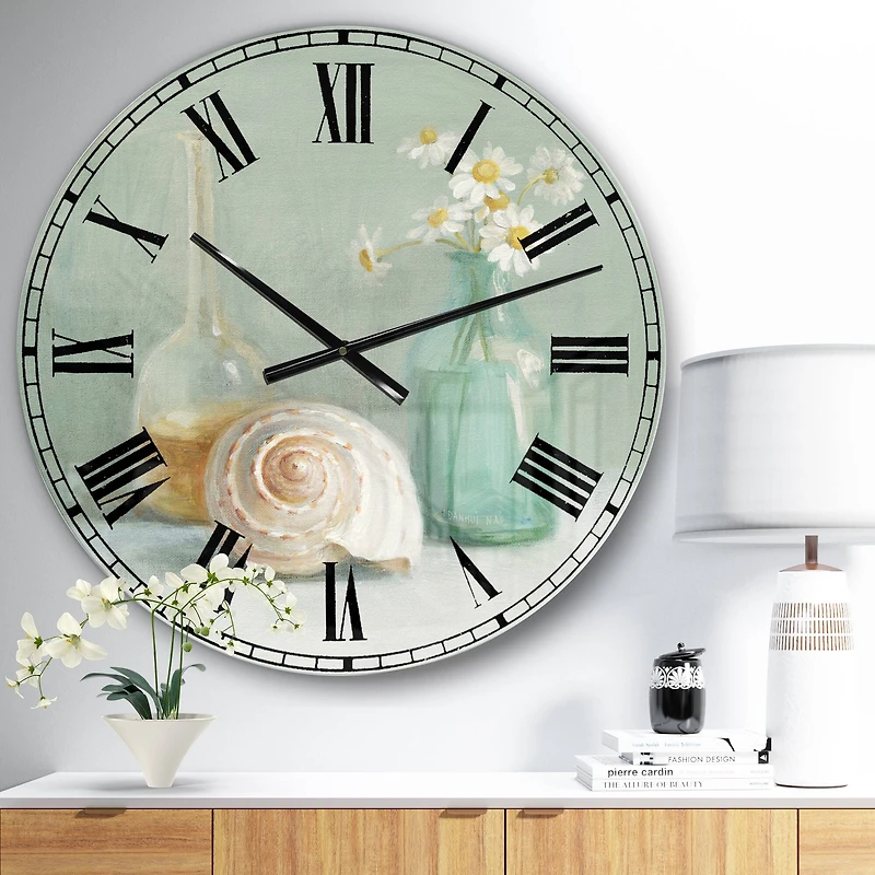Designart 'Pastel Bath Iii Farmhouse Wall Clock