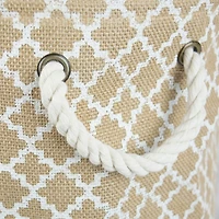 DII® 15" White Lattice Round Burlap Bin