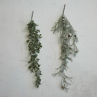 Hello Honey® 43" Frosted Green Faux Pine Hanging Plant with Pinecones