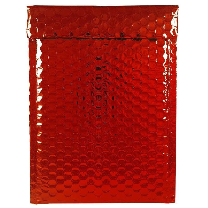JAM Paper 6.375" x 9.5" Red Metallic Bubble Padded Mailer Envelopes, 12ct.