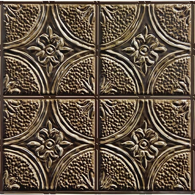 InHome Camden Antique Bronze Tin Peel & Stick Backsplash Tiles