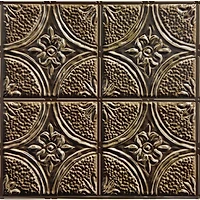 InHome Camden Antique Bronze Tin Peel & Stick Backsplash Tiles