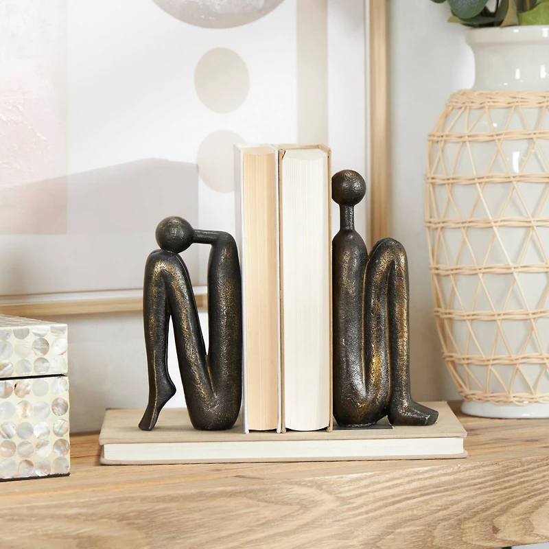 The Novogratz 9" Polystone People Bookends Set