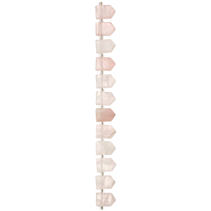 12 Pack: Rose Quartz Arrow Beads by Bead Landing™, 18mm