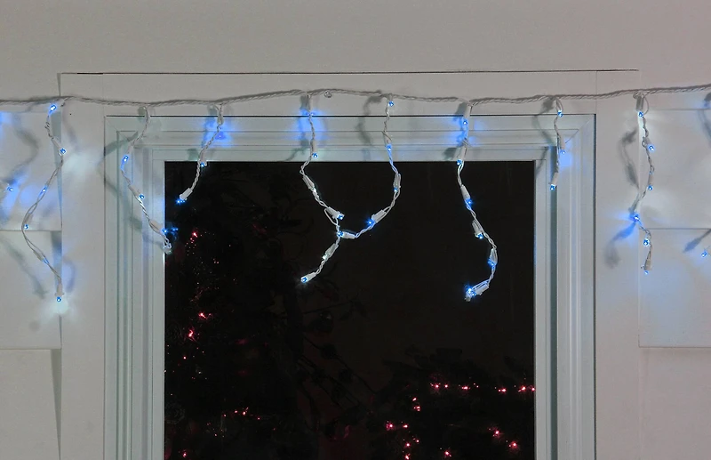 100ct. LED Wide Angle Icicle Christmas Lights With White Wire