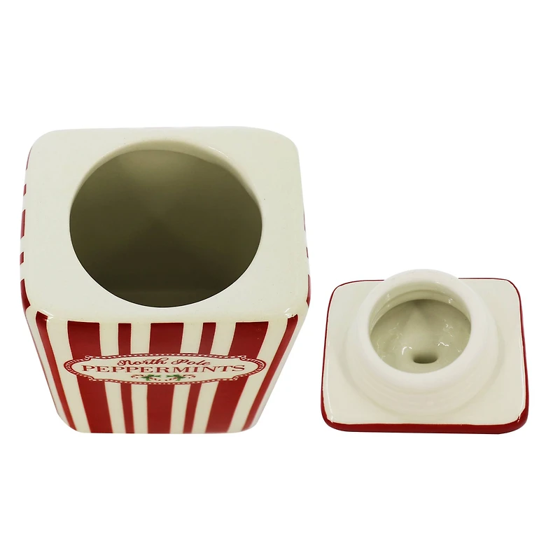 7.5" North Pole Peppermints Ceramic Container by Ashland®