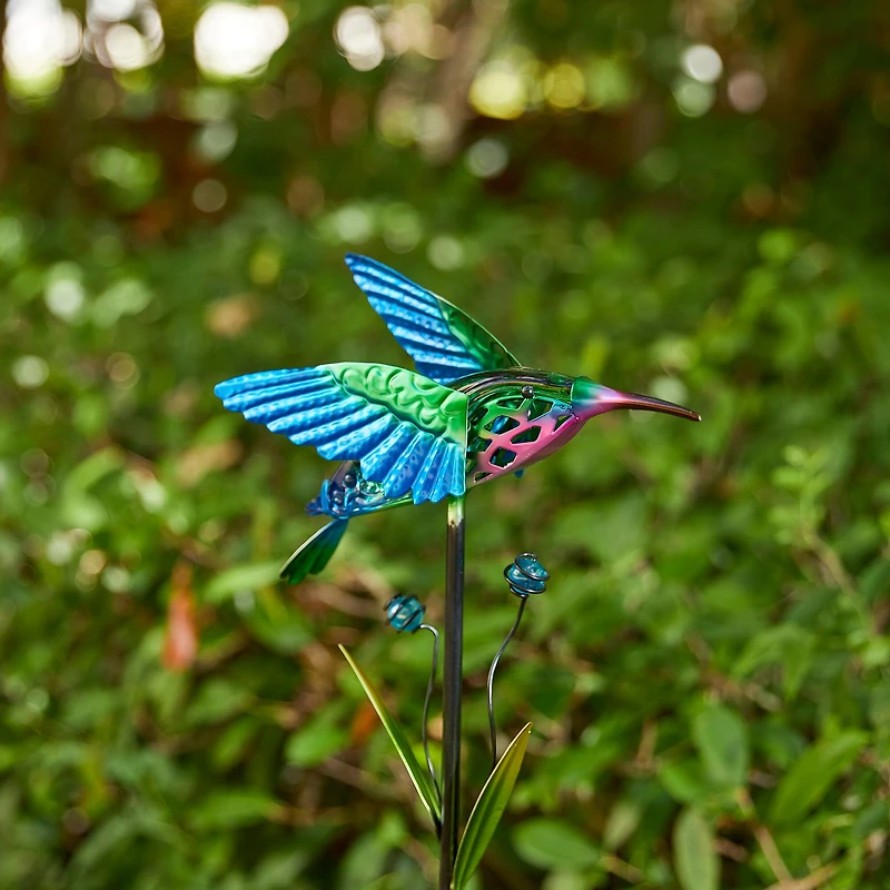 Glitzhome® 36" Solar Lighted Hummingbird Garden Stake