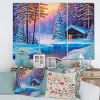 Designart - Old Cabin In Winter Forest I