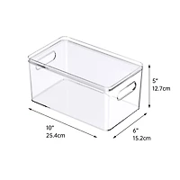 Small Clear Stacking Plastic Bin with Lid by Simply Tidy®