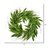 24" Green Willow Wreath