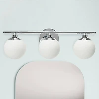 Hello Honey® Robert Stevenson Lighting Lorne Metal & Frosted Glass 3-Light Vanity