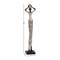 19" Silver Eclectic Woman Sculpture