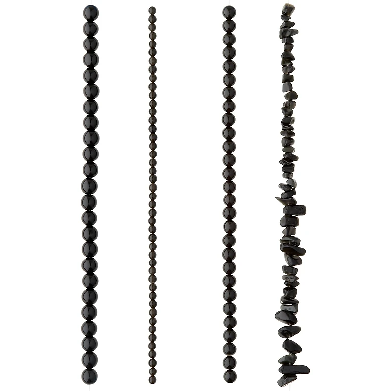 6 Pack: Black Obsidian Beads Value Pack by Bead Landing™