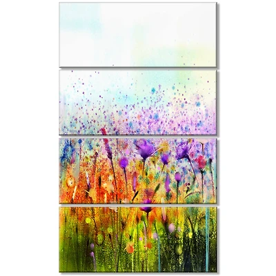 Designart - Abstract Cosmos of Colorful Flowers