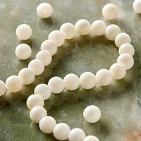 White Shell Round Beads, 6mm by Bead Landing™
