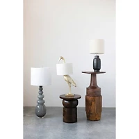 Hello Honey® 41" Glass Floor/Table Lamp with White Linen Shade