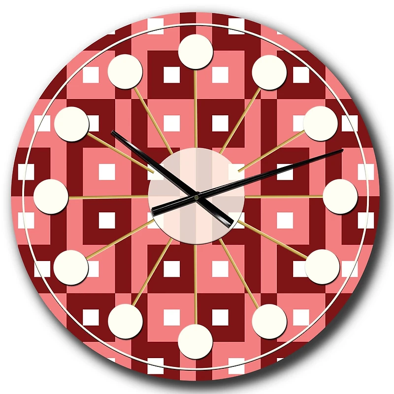 Designart 'Retro Abstract Pattern Design Iv Mid-Century Modern Wall Clock