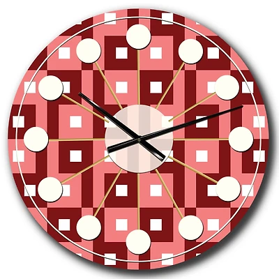 Designart 'Retro Abstract Pattern Design Iv Mid-Century Modern Wall Clock