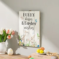 Glitzhome® 18" Easter Wooden Bunny Wall Décor