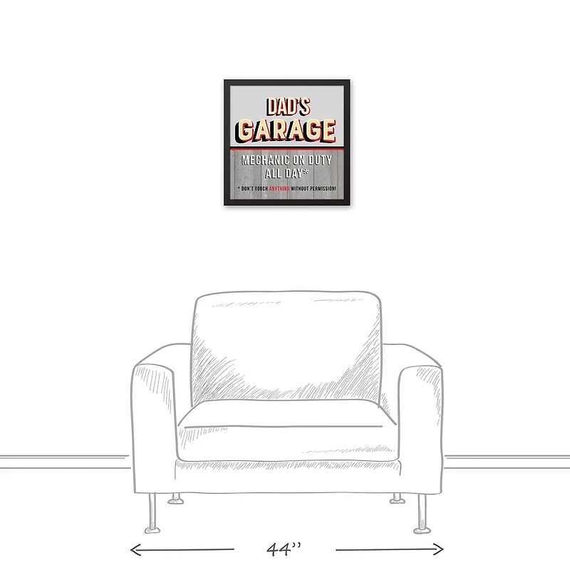 Dad's Garage Black Framed Canvas