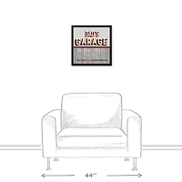 Dad's Garage Black Framed Canvas