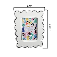 Flora Bunda® 4" x 6" Sand White Wavey with Sideline Ceramic Frame